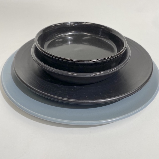 DINNERWARE, Contemporary Black or Grey Assorted